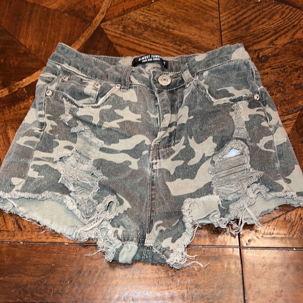 Camouflage High Rise Shorts